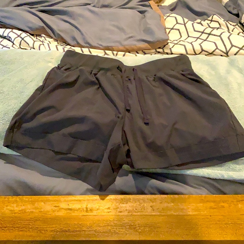 Z by Zella Charcoal Grey Spandex-Like Gym Shorts